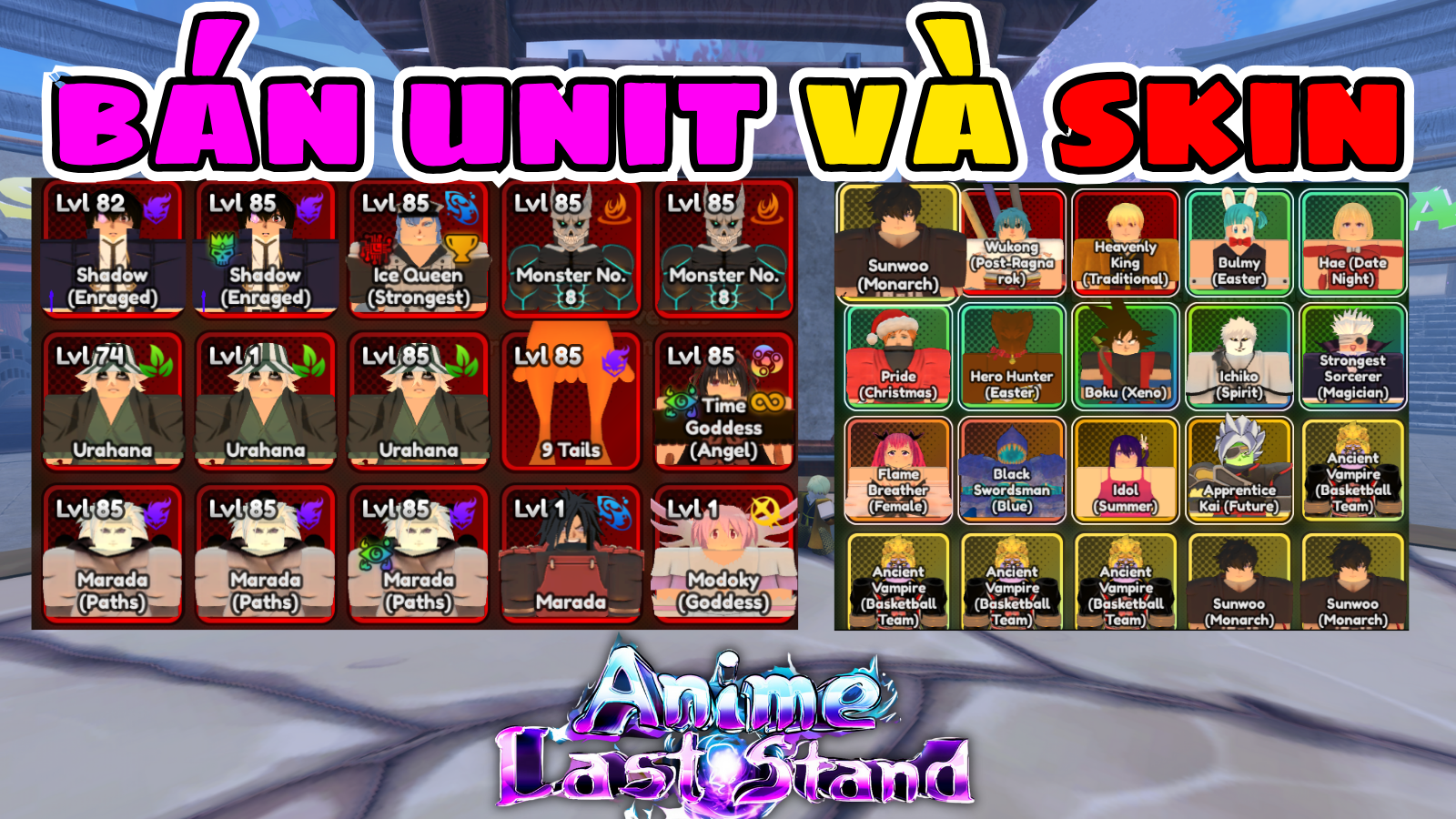 Bán Unit, Skin, Capsule, Vé Đổi Trait, Bình Thuốc Có Sẵn