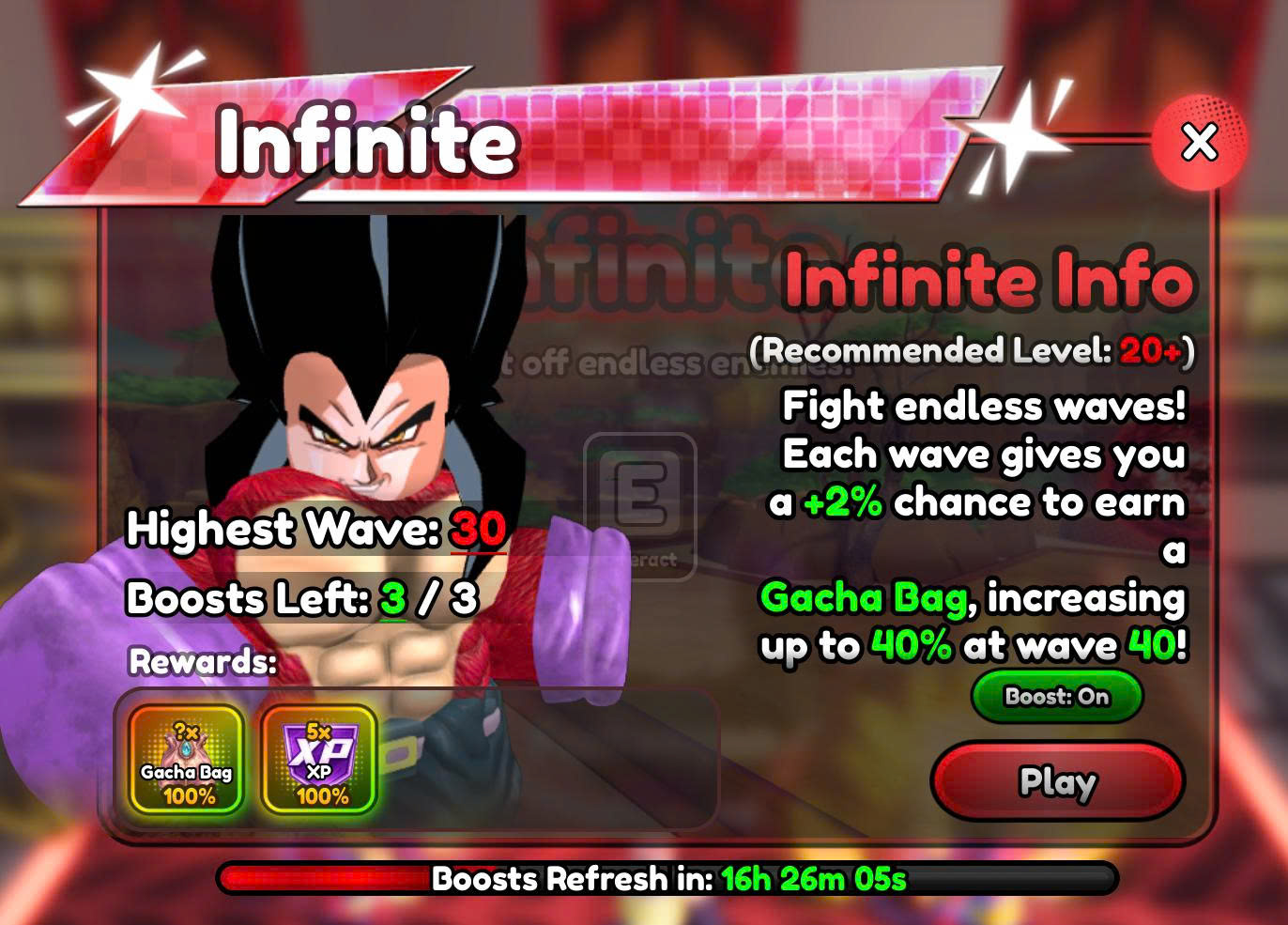 Treo 24h infinitie mode (Được reroll, gem, vàng, vv..)