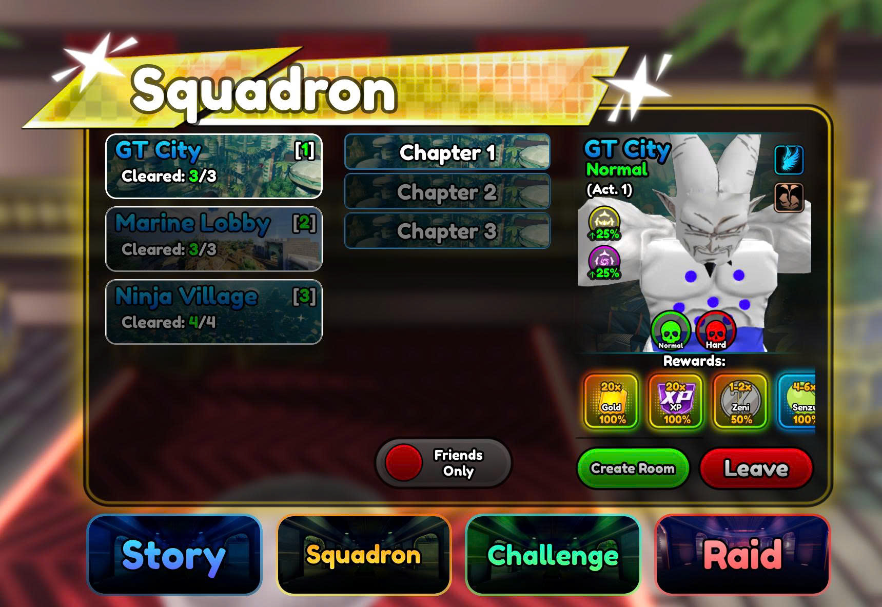 Treo 24h Story hoặc Squadron stage bất kì (yêu cầu solo được) (cần treo map nào ghi vào ô ghi chú)