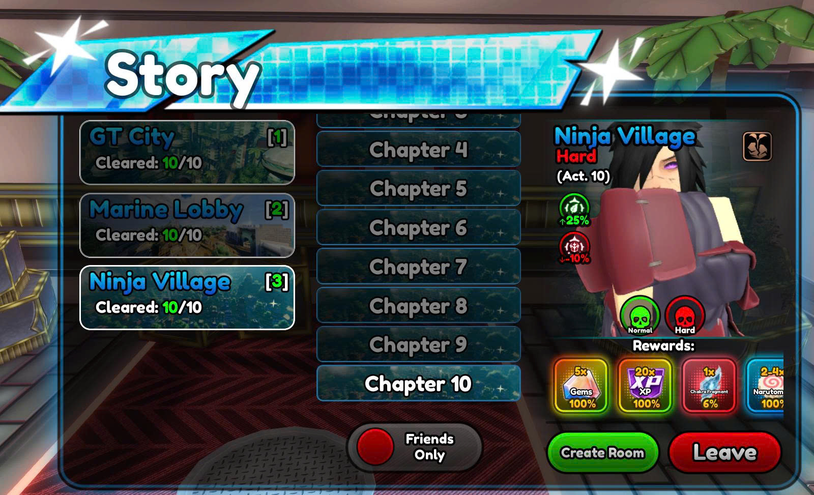 Đi full 1 map story bất kì chế độ hard (Cần cày map nào ghi vào ô ghi chú)