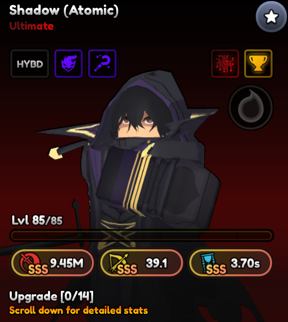 Shadow ( Atomic ) Đã Evo Random Chỉ Số