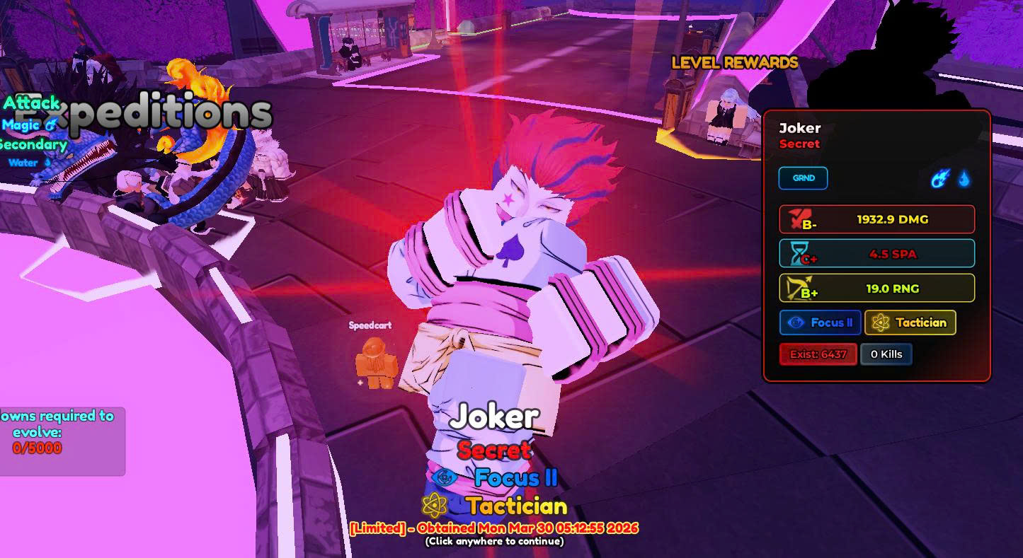 Cày Secret Joker ( được thêm Gems và đồ evo )
