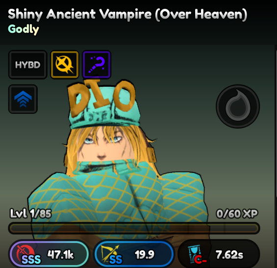 Godly Dio Shiny ( Random Chỉ Số )