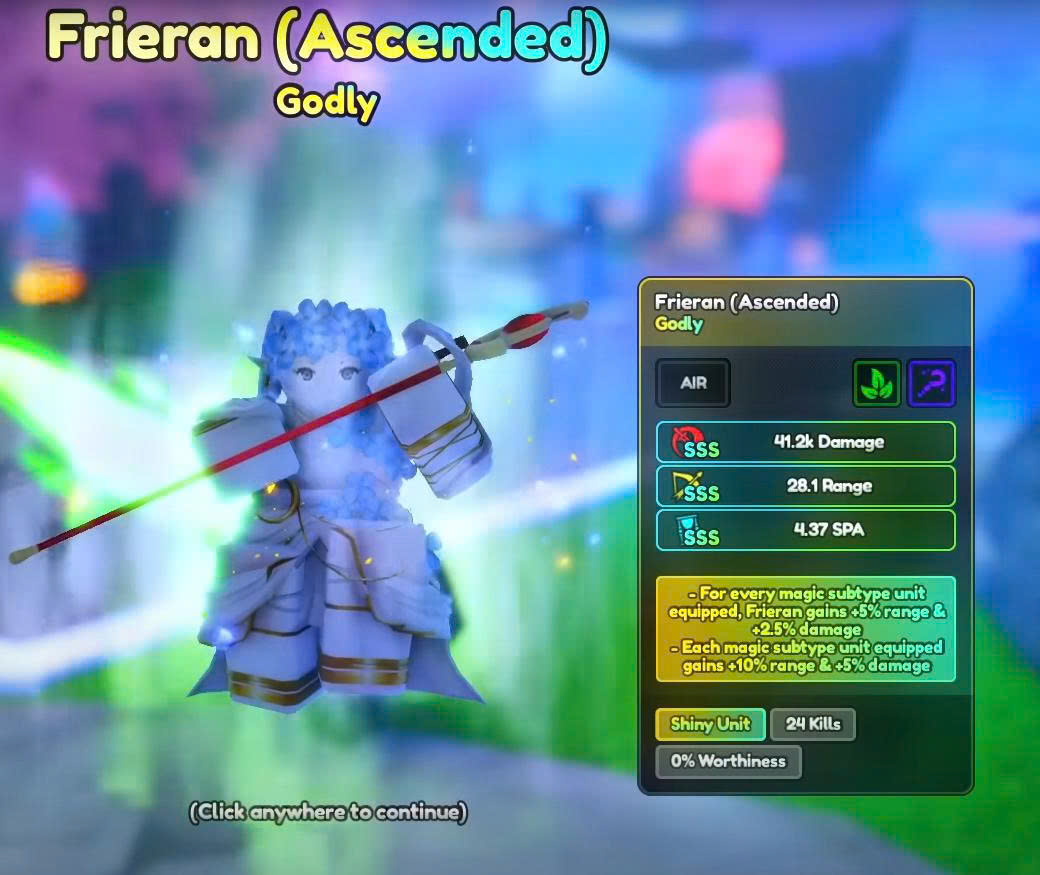 Unit Godly Frieran Shiny ( Ascended )