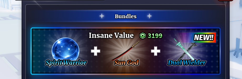 Spririt Warrior + Sun God + Dual Wielder